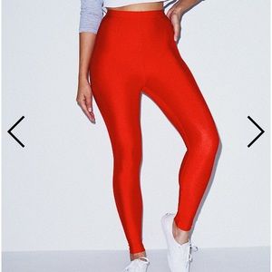 American Apparel high-waisted red leggings